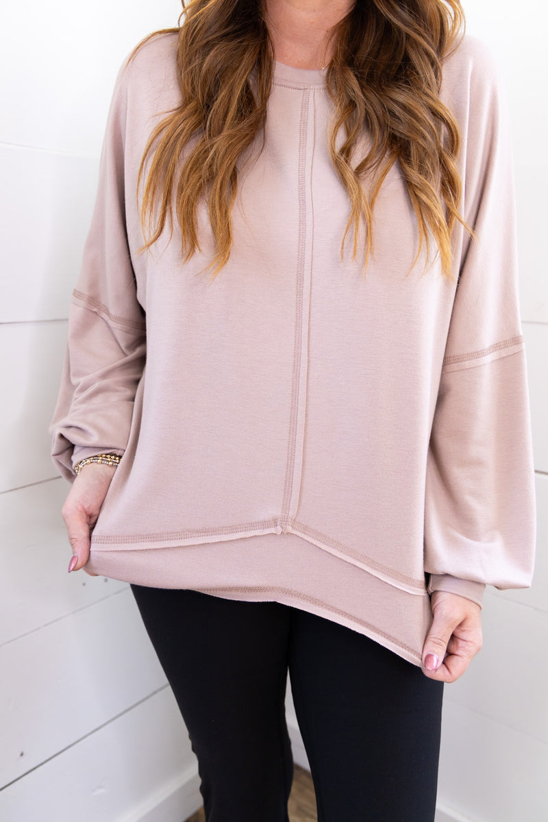 Oversized Comfy Top- Mauve