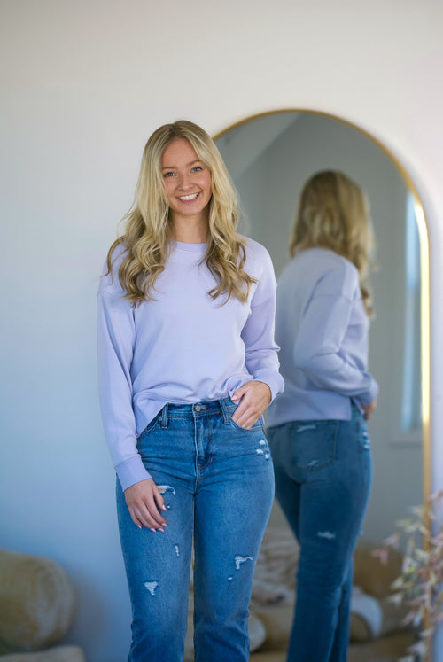 The Christina Pullover Top- Lilac