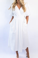 Rose Wrap Maxi Dress - White