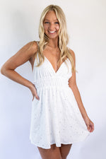 Florian Eyelet Dress - White