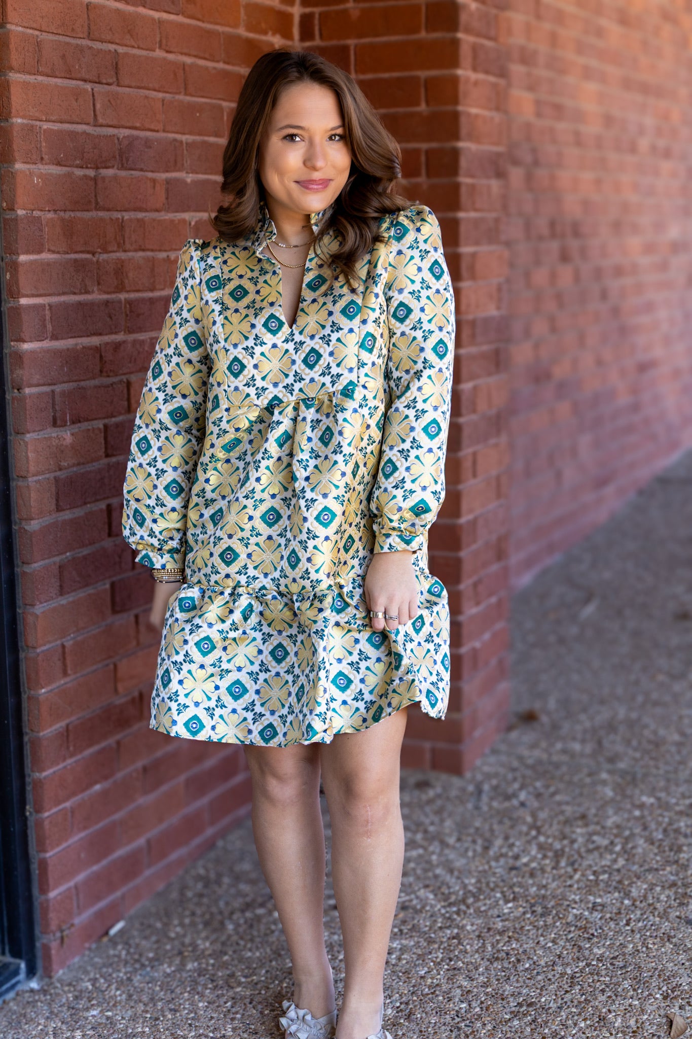 Claire Tile Jacquard Mini Dress