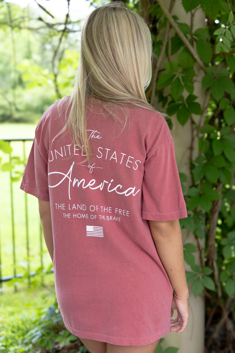 1776 Tee- Crimson