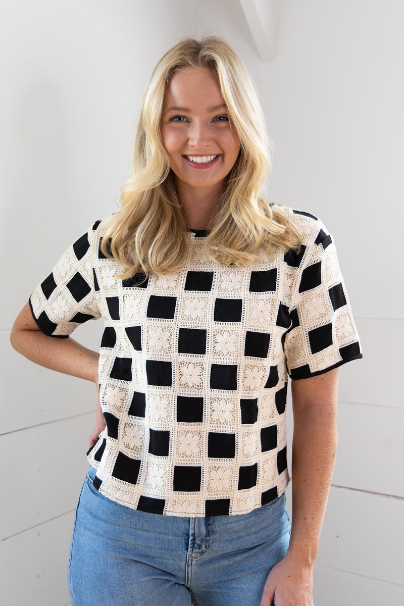 Checkered Crochet Top