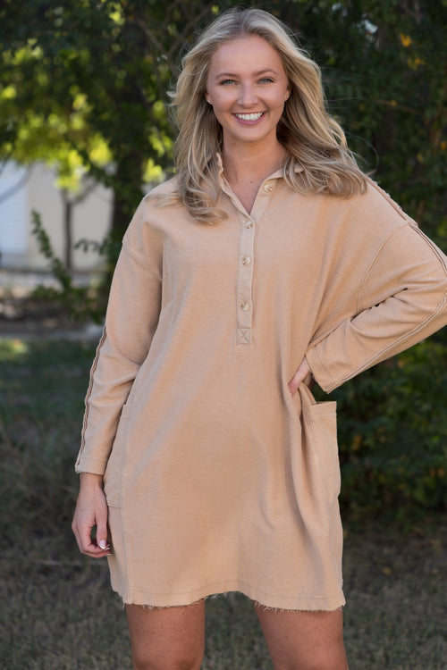 Everyday Comfy Dress - Mocha