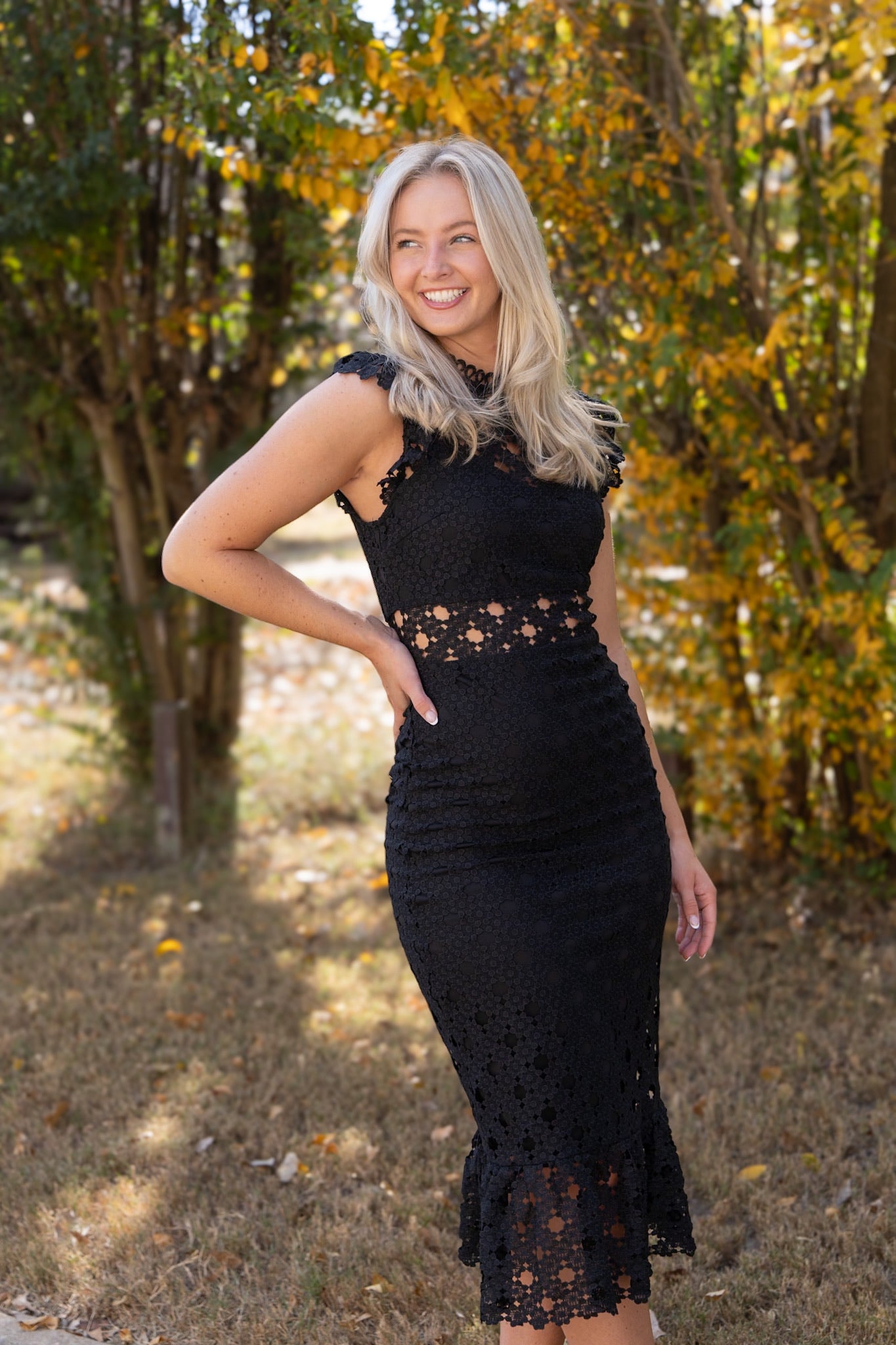 Black Tie Affair Midi Dress