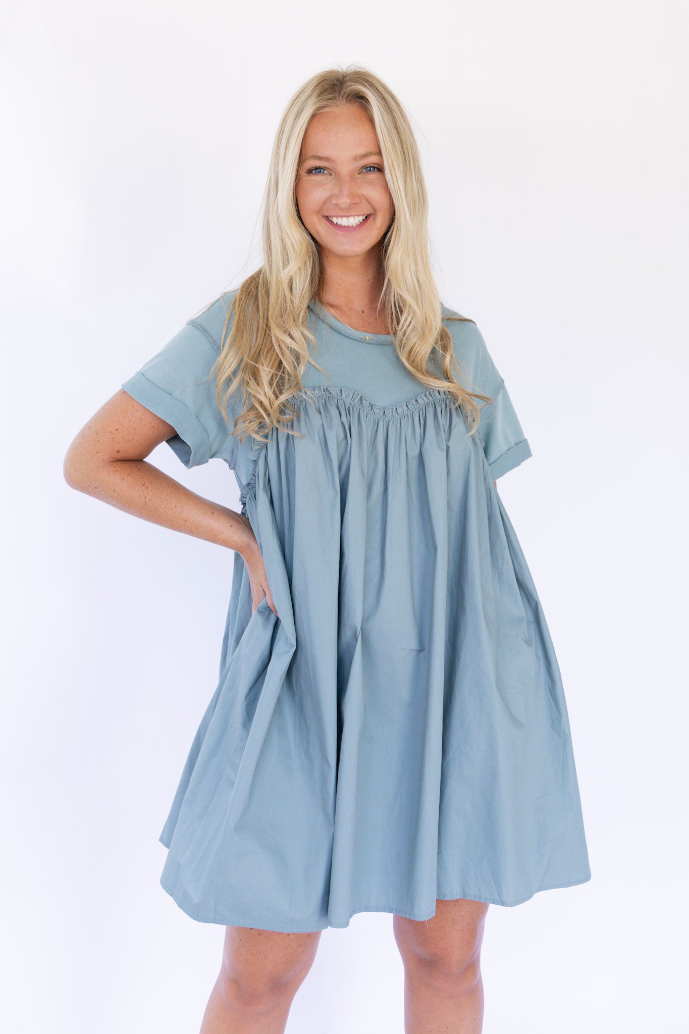 Fancy T-shirt Dress - Sage