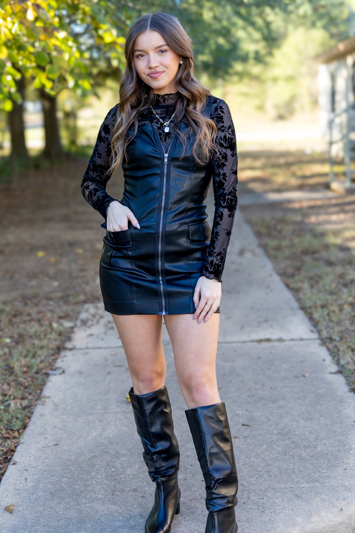 Ziggy Zip Up Leather Dress