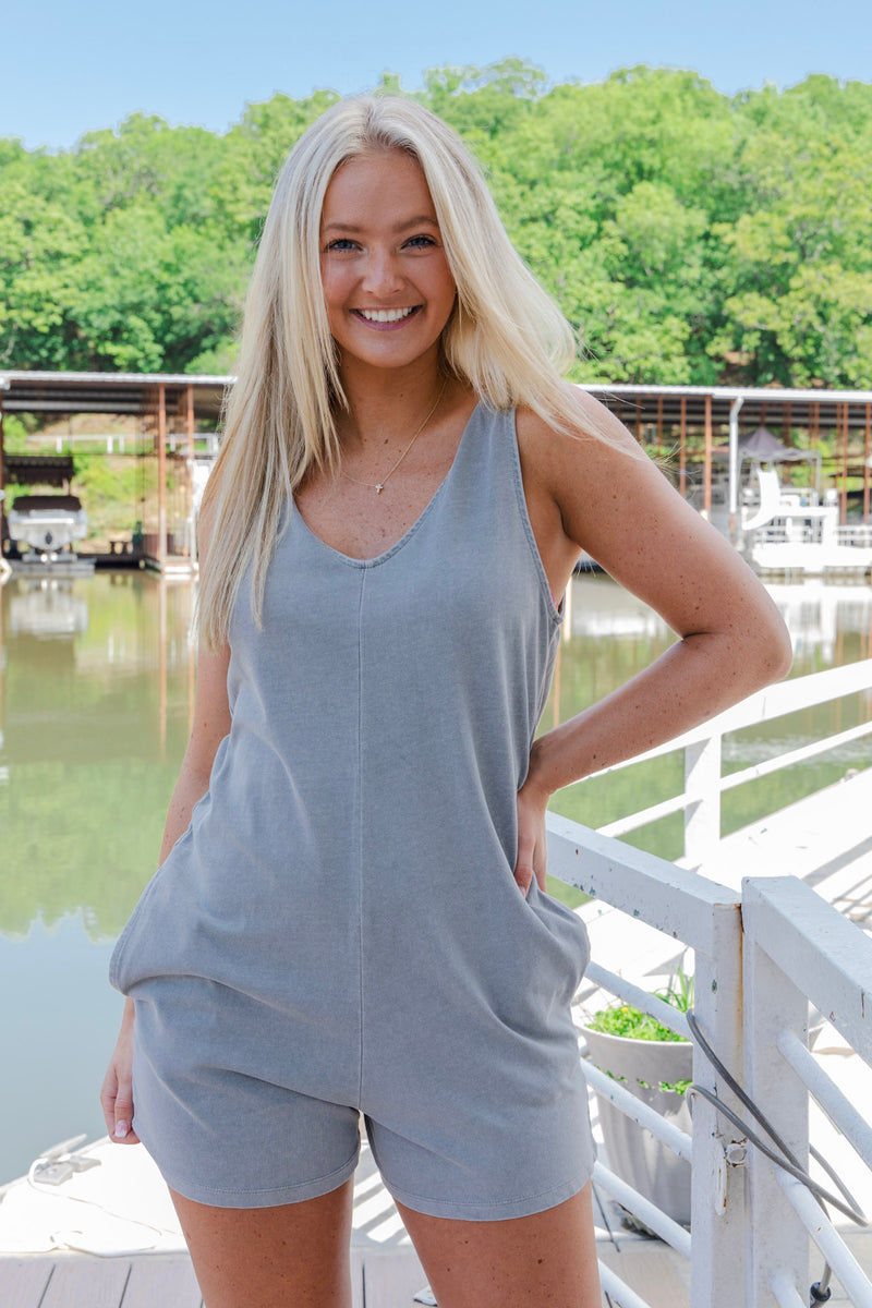 Rayna Relaxed Romper - Gray