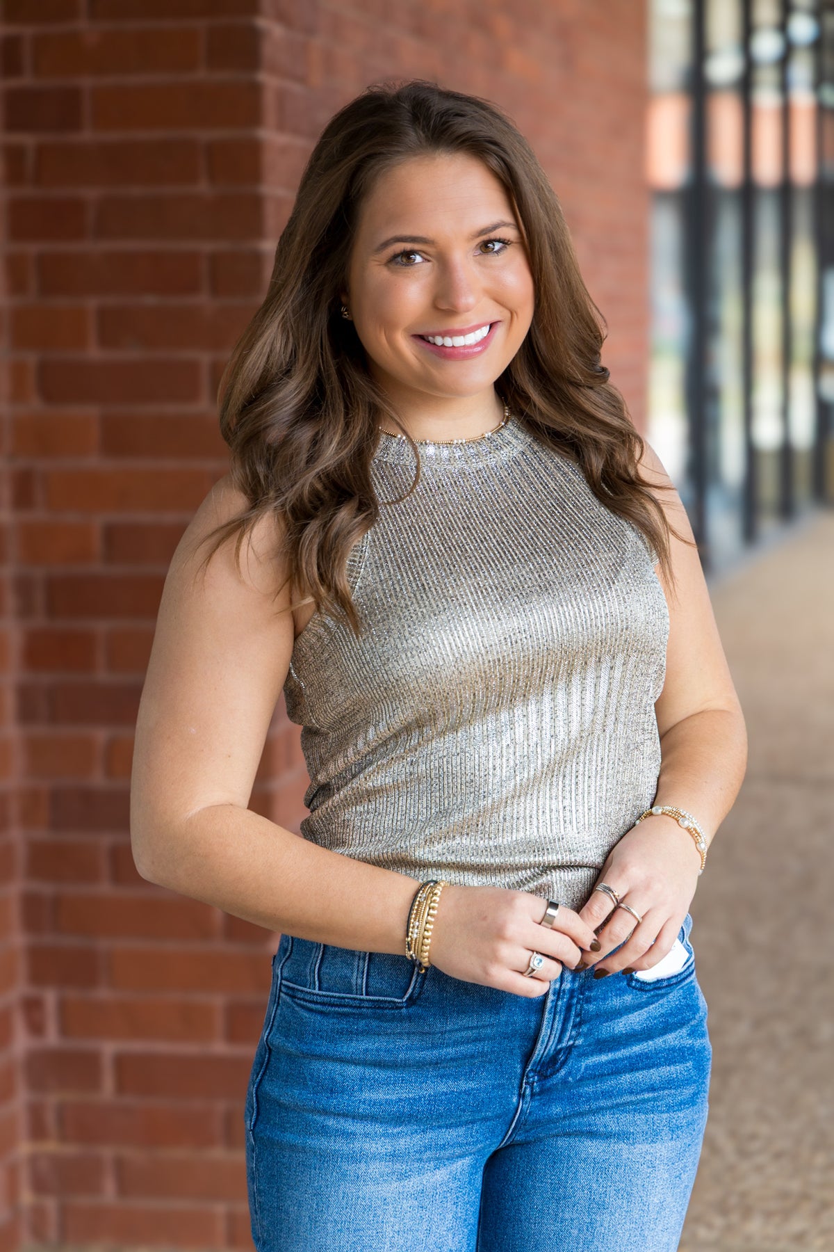 Pamela Tank Top - Silver Foil
