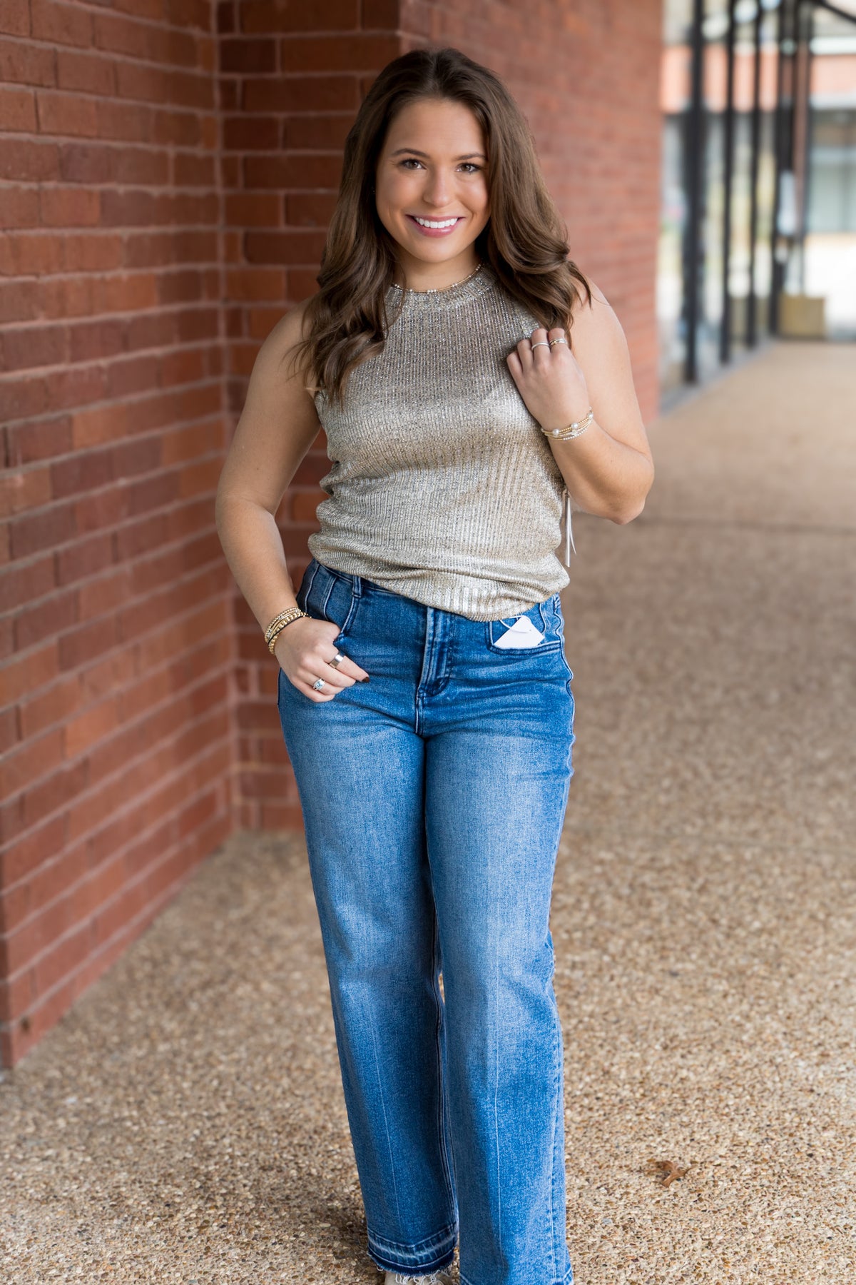 Pamela Tank Top - Silver Foil