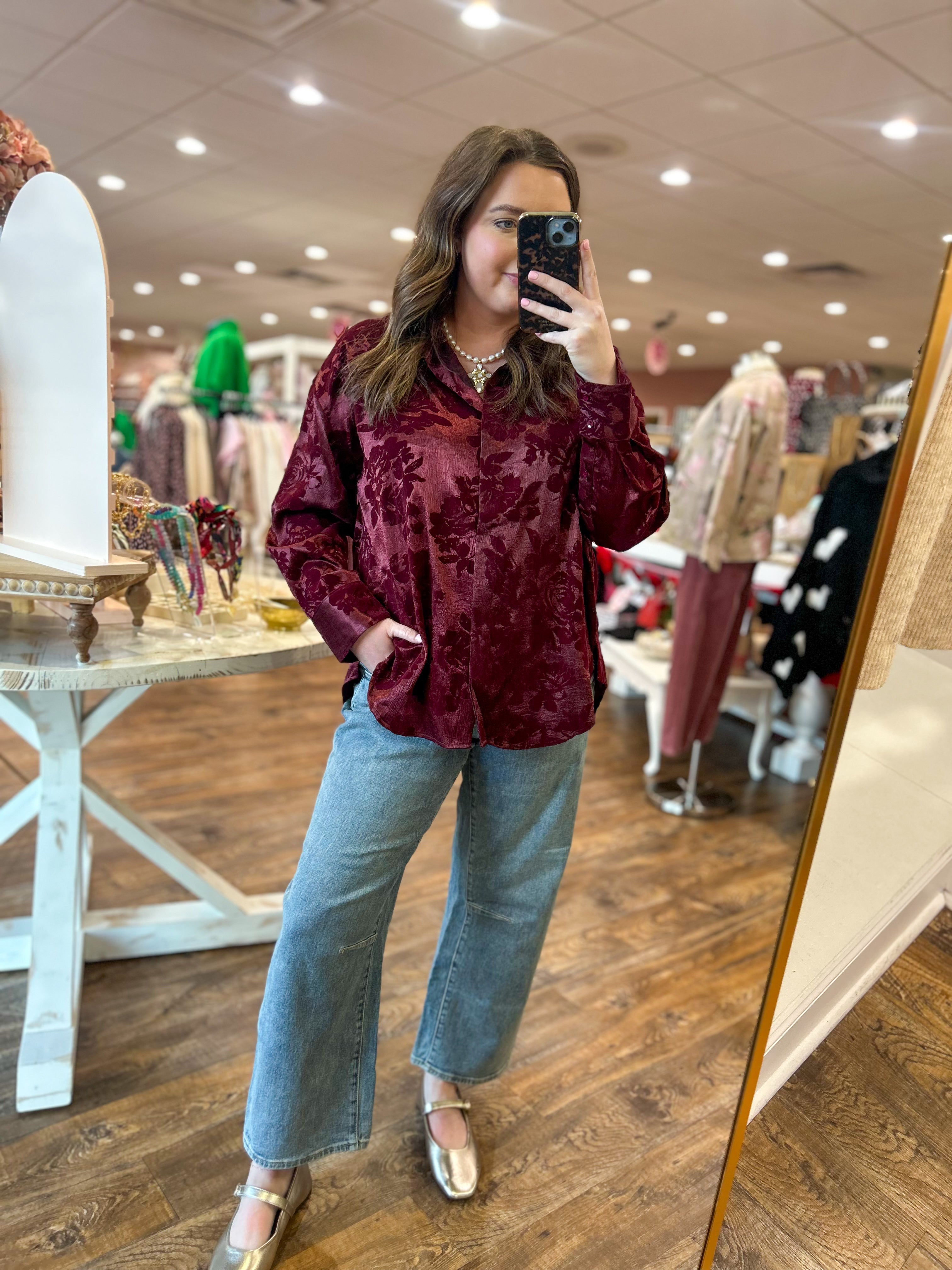 Wine Oversized Blouse