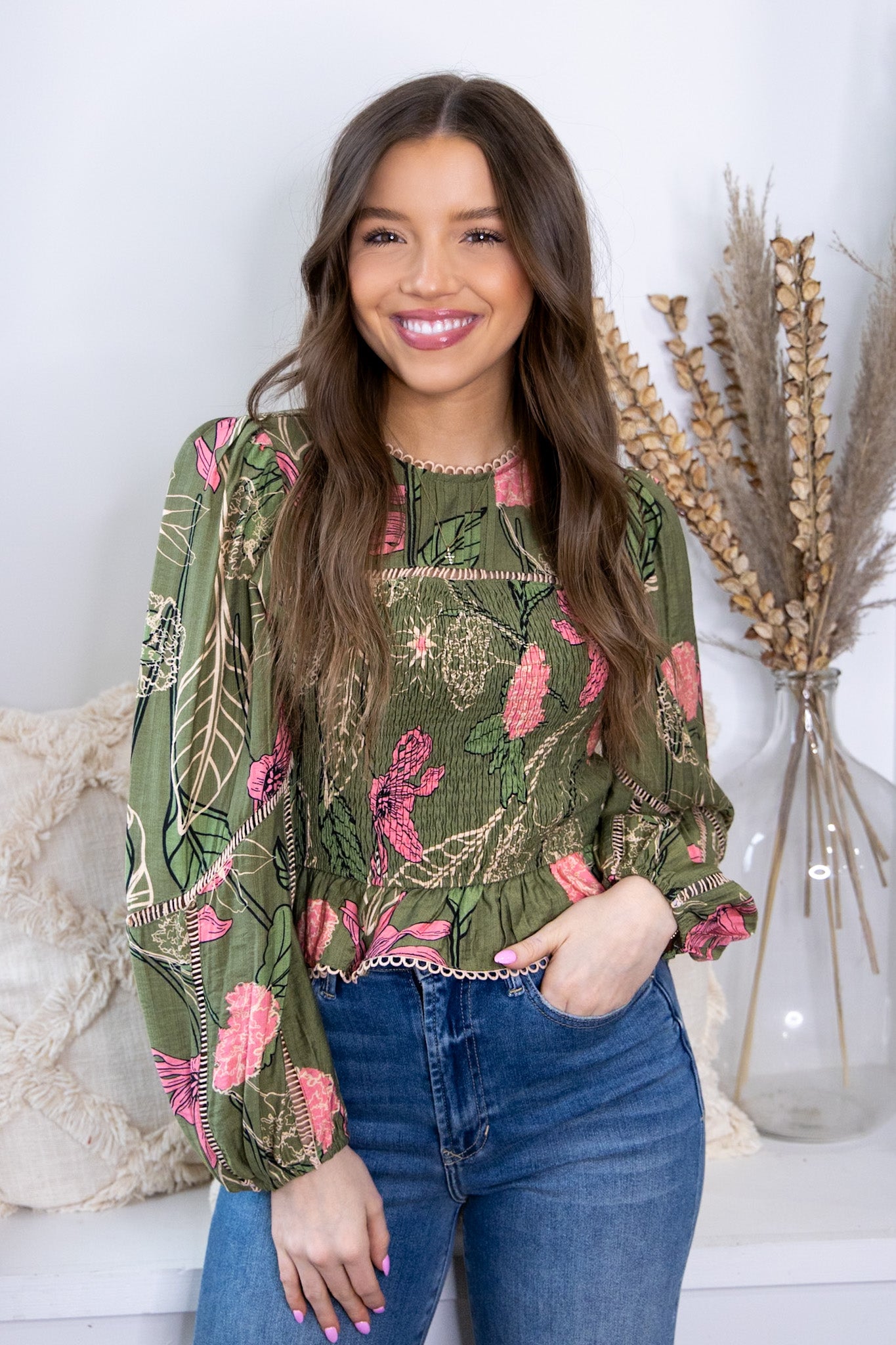 Finley Floral Smocked Top