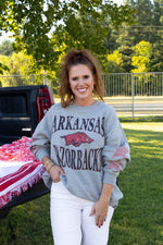 Arkansas Star Sleeve Oversized Fleece Crewneck