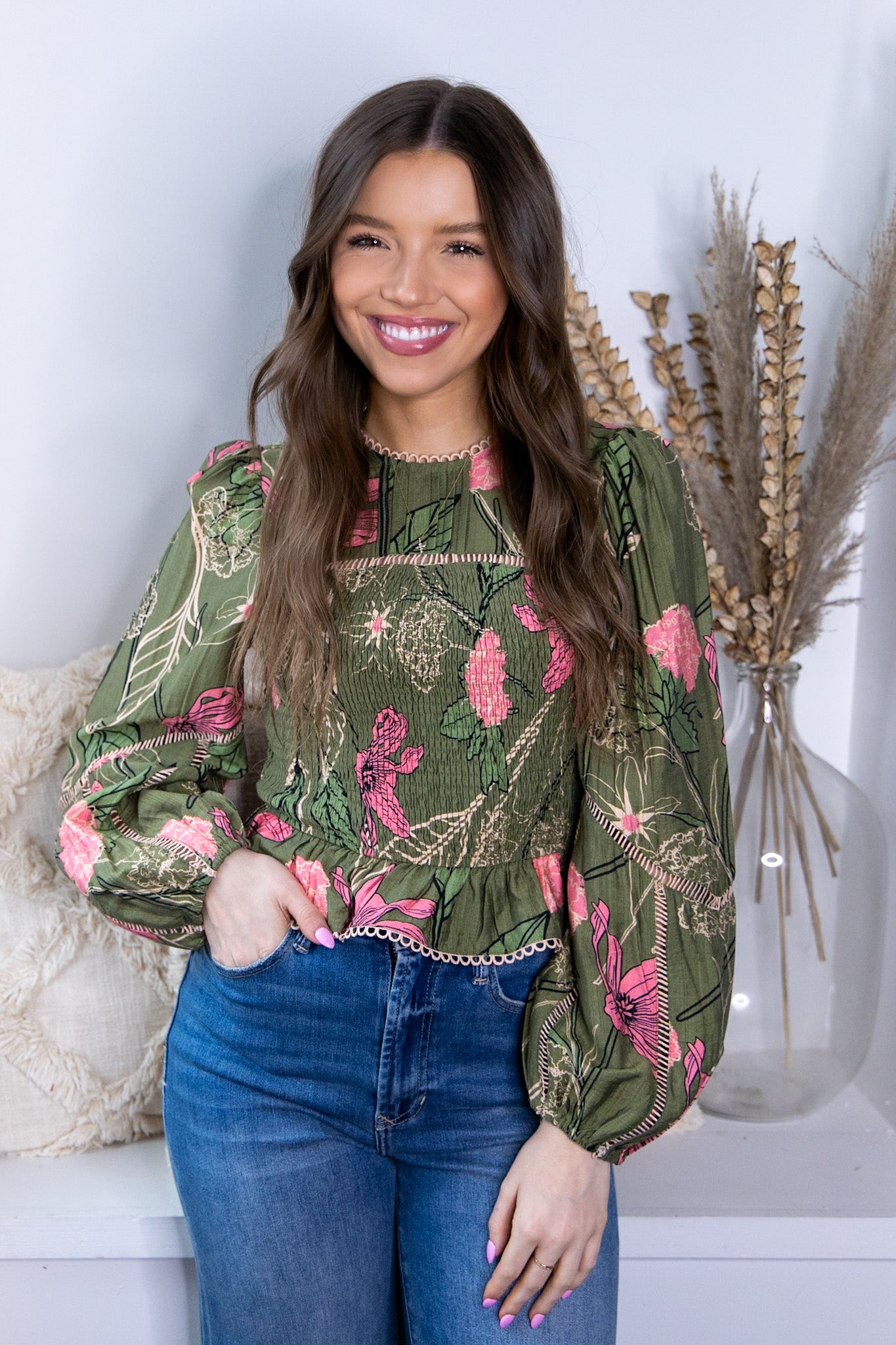 Finley Floral Smocked Top