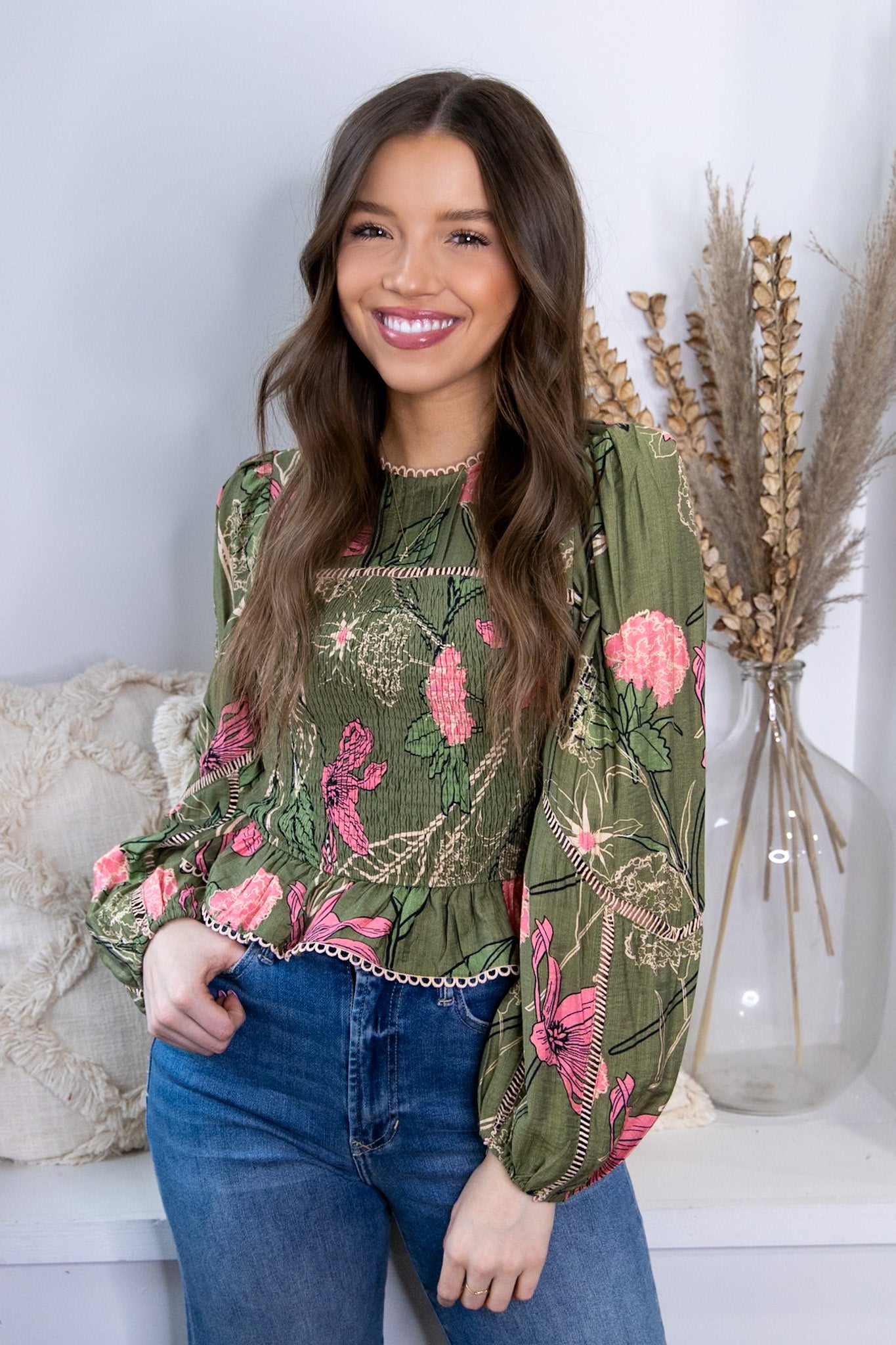 Finley Floral Smocked Top