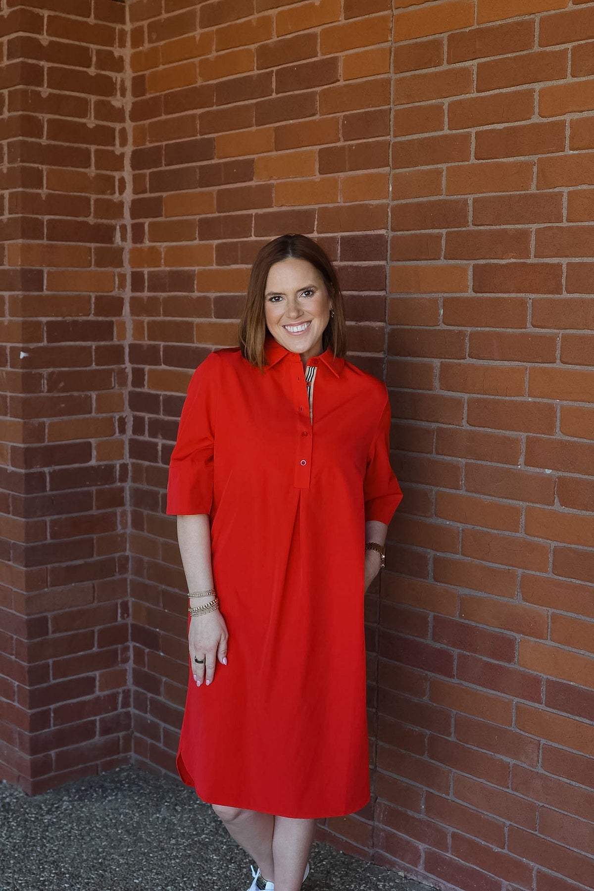 Wendi Woven Tunic Dress - Red