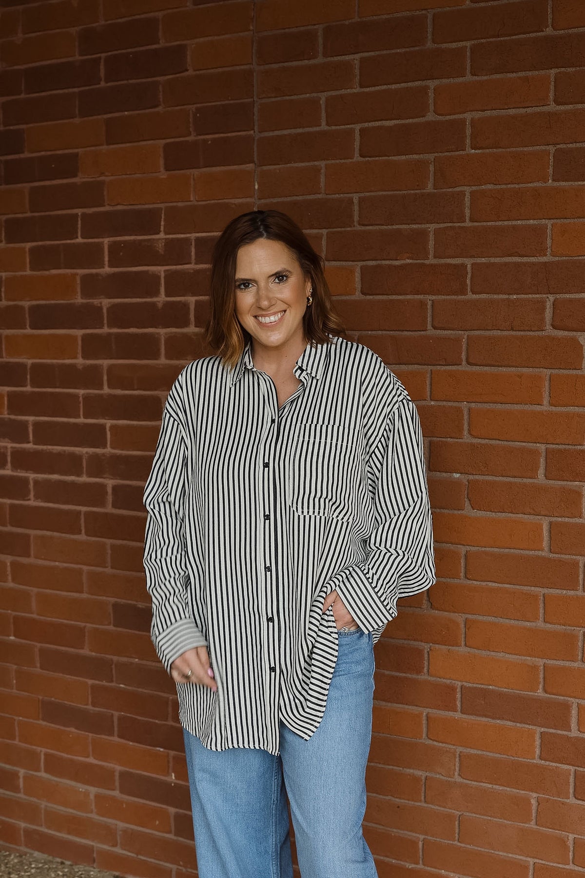 Ihestra Top - Birch w/Black Stripe