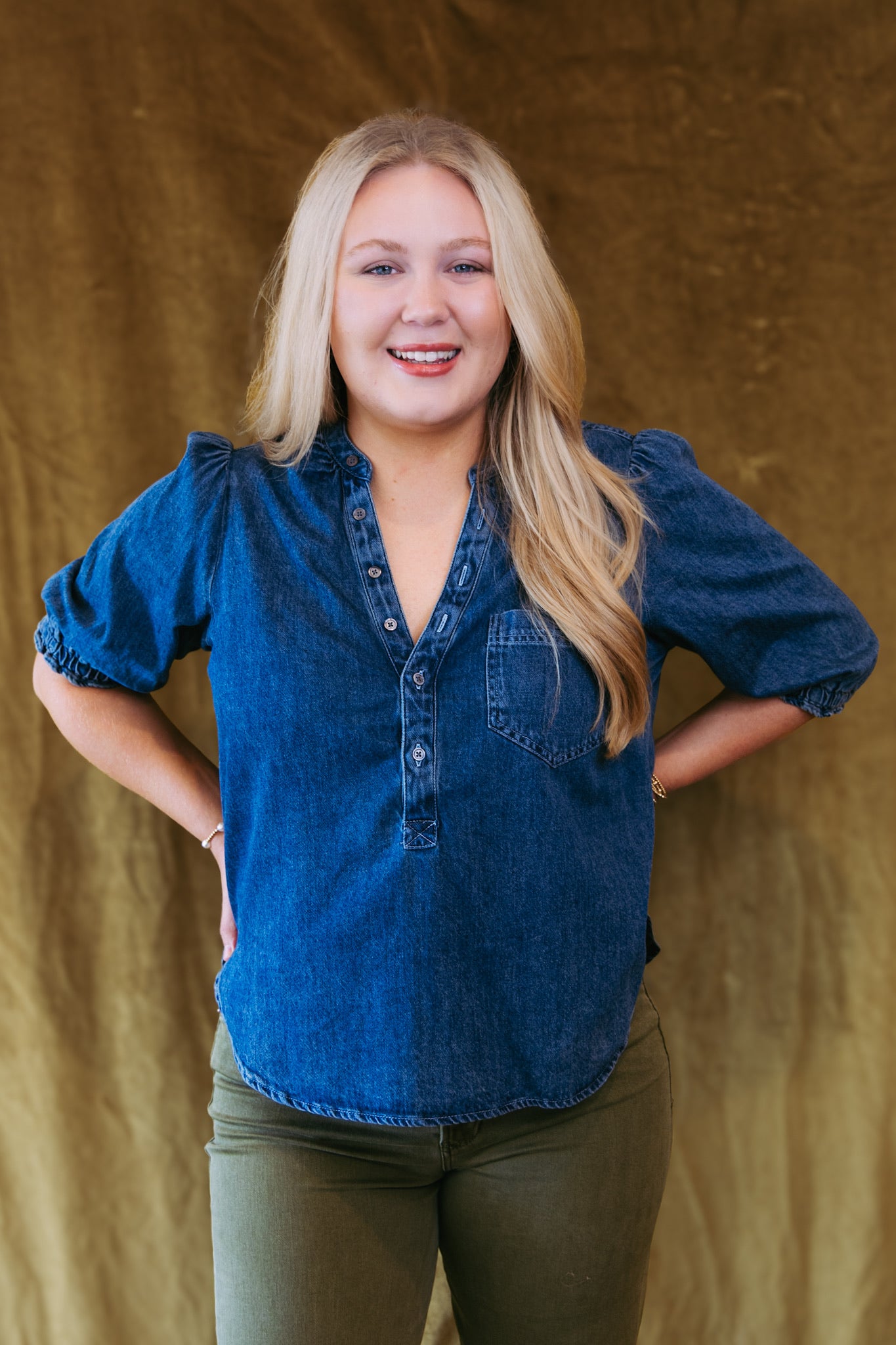 [Dear John] Sidney Novelty Top - Independence Blue