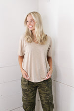 Taylor Raglan Sleeve Top - Khaki