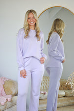 Elevated Wide Leg Lounge Pants - Lilac