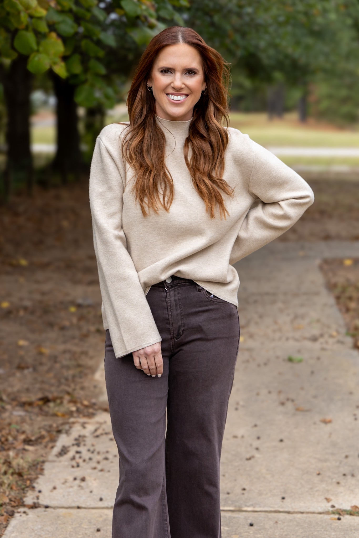 Mable Mock Neck Sweater - Oatmeal