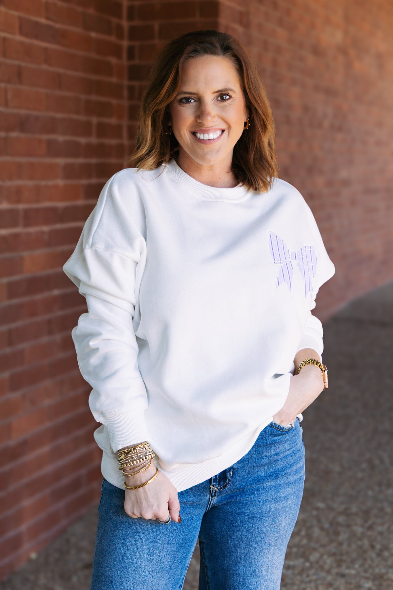 Bow Patch Sweatshirt - Blue