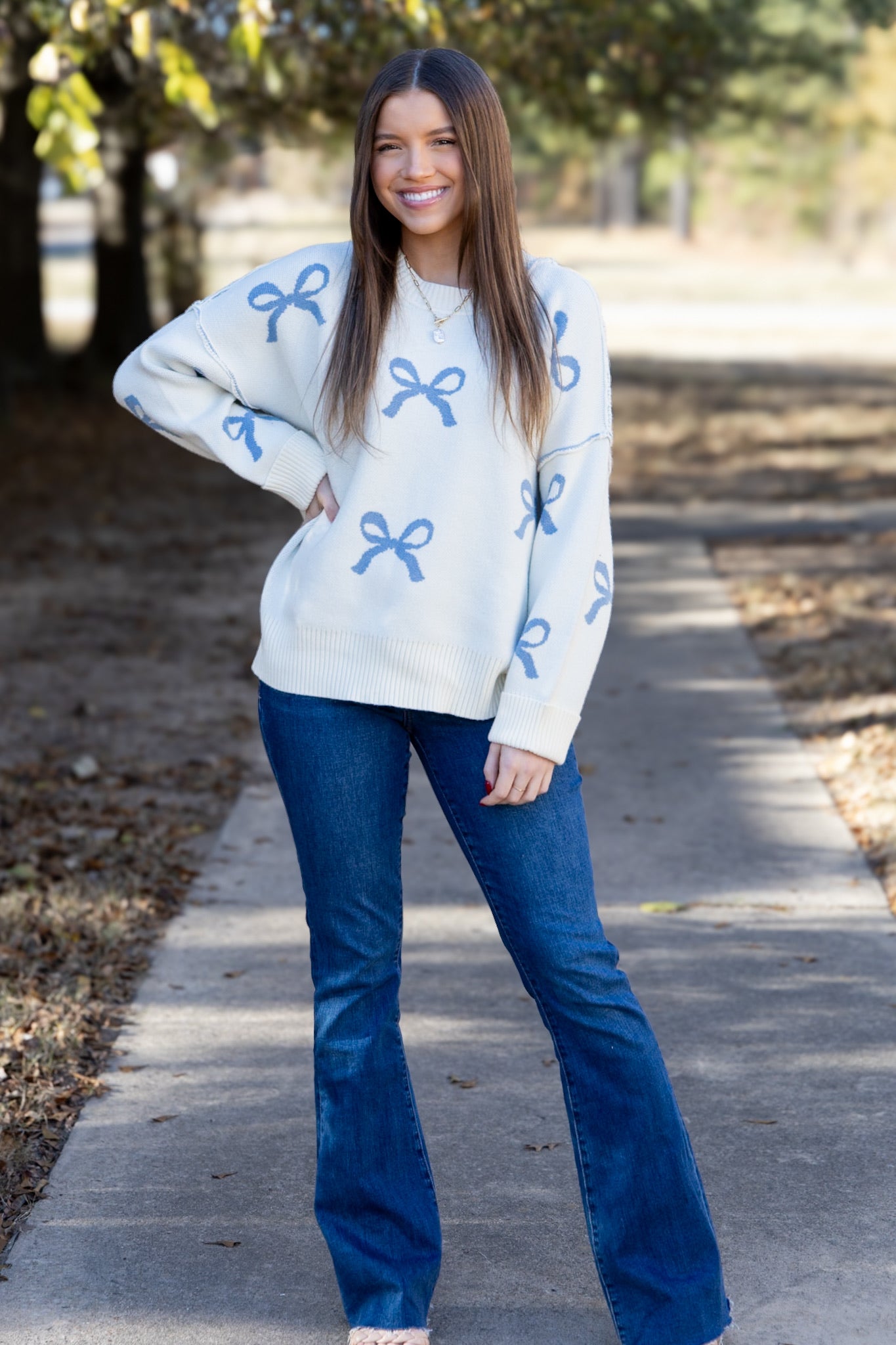 Ballerina Bows Sweater - Blue