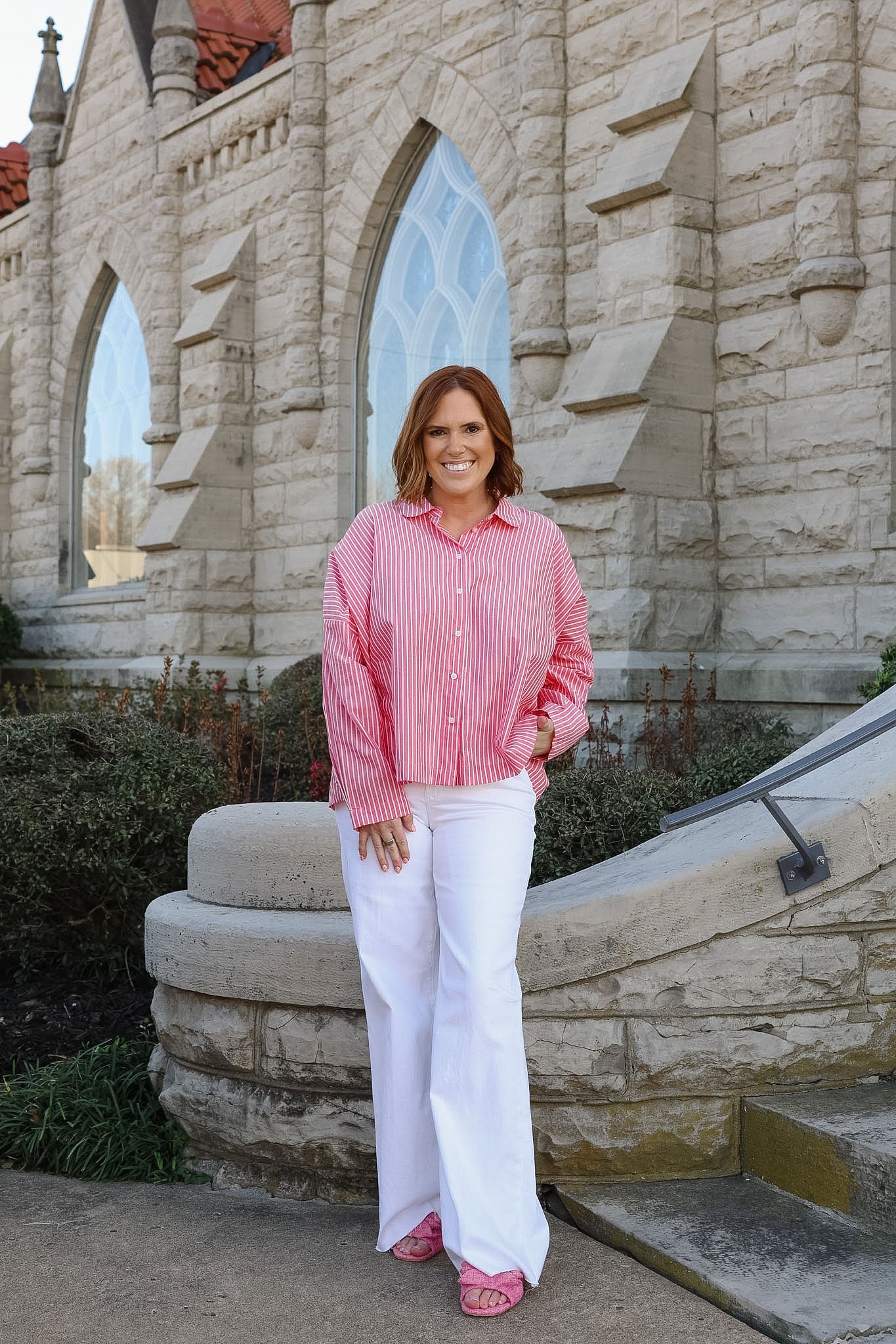Ihgiley Stripe Top - Pink
