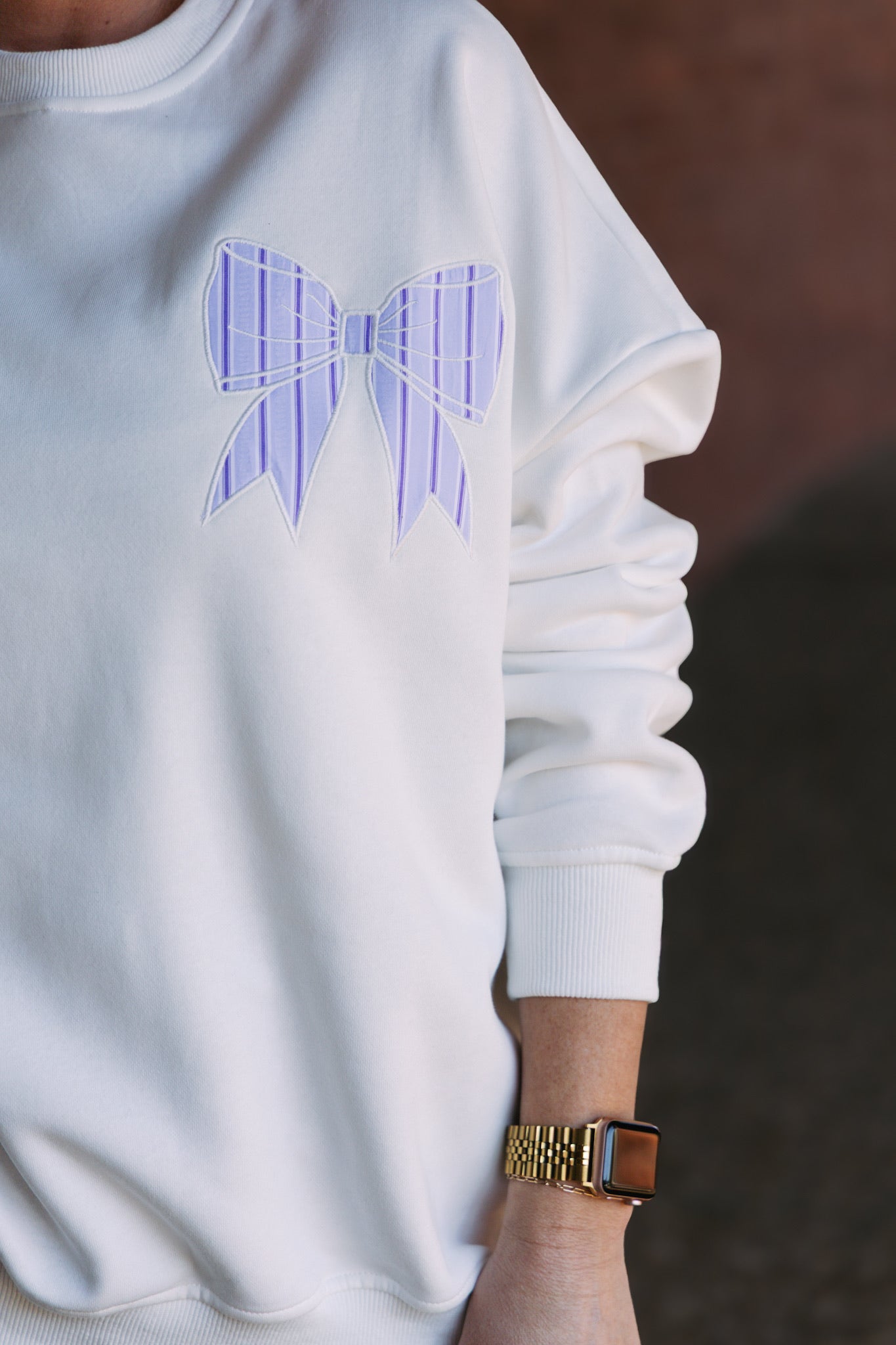 Bow Patch Sweatshirt - Blue
