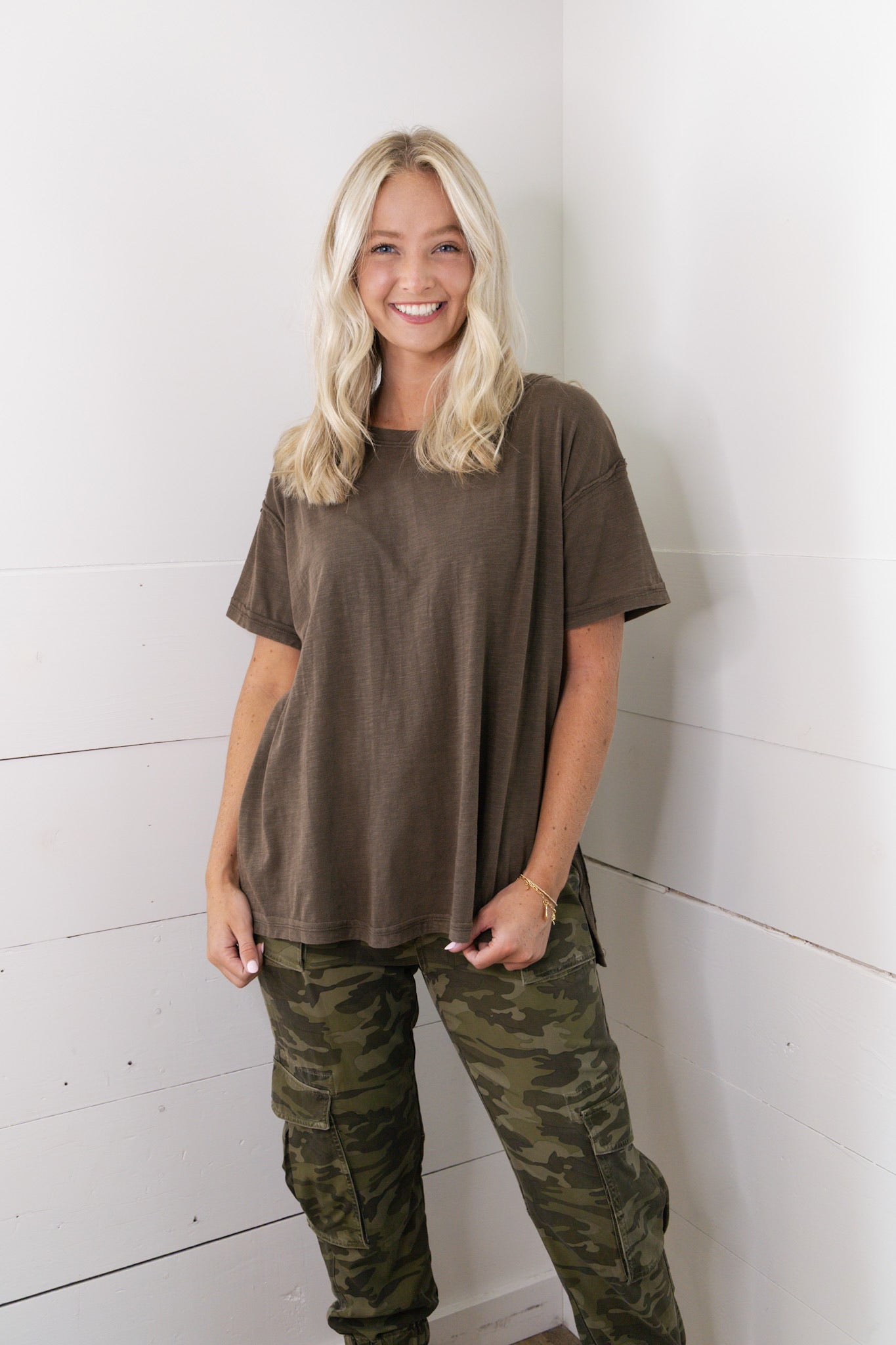 Mineral Wash Tee- Brown