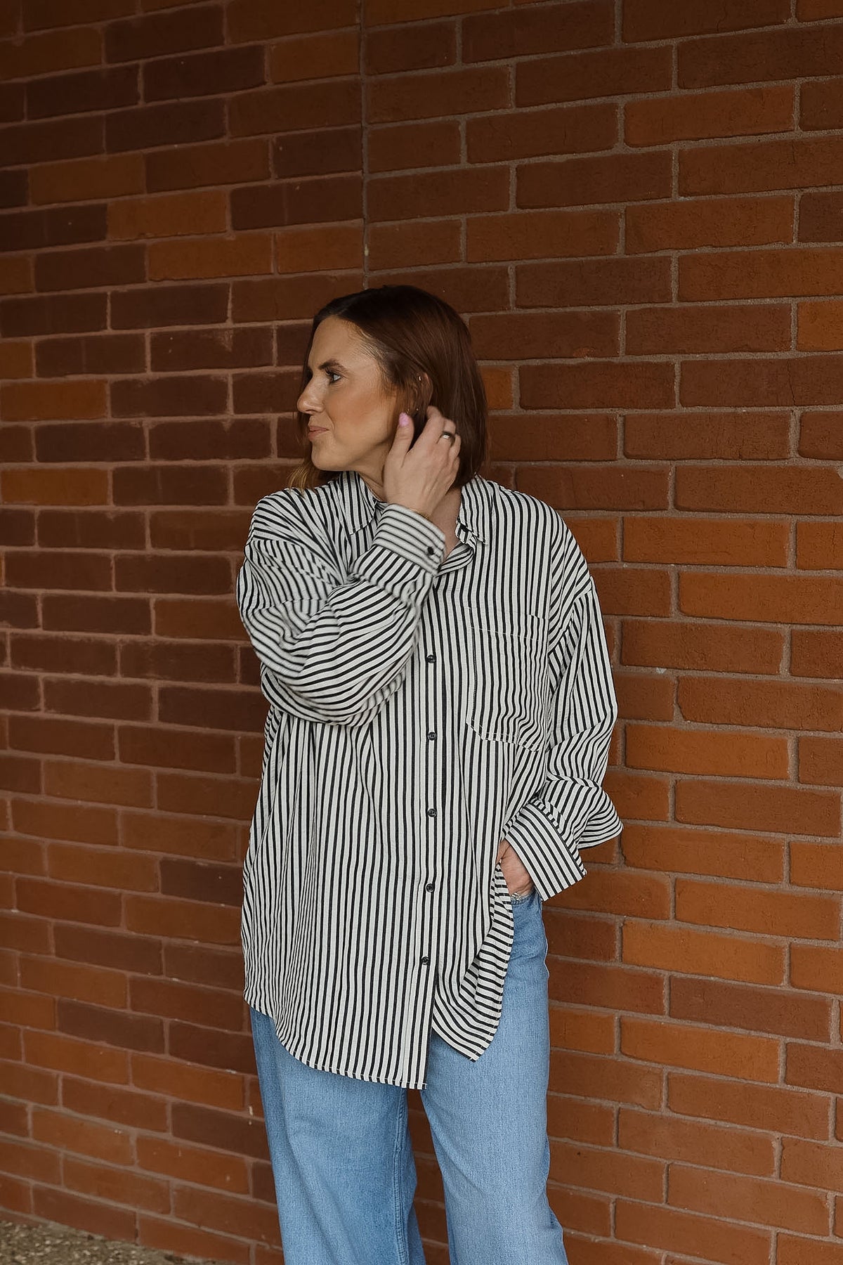Ihestra Top - Birch w/Black Stripe