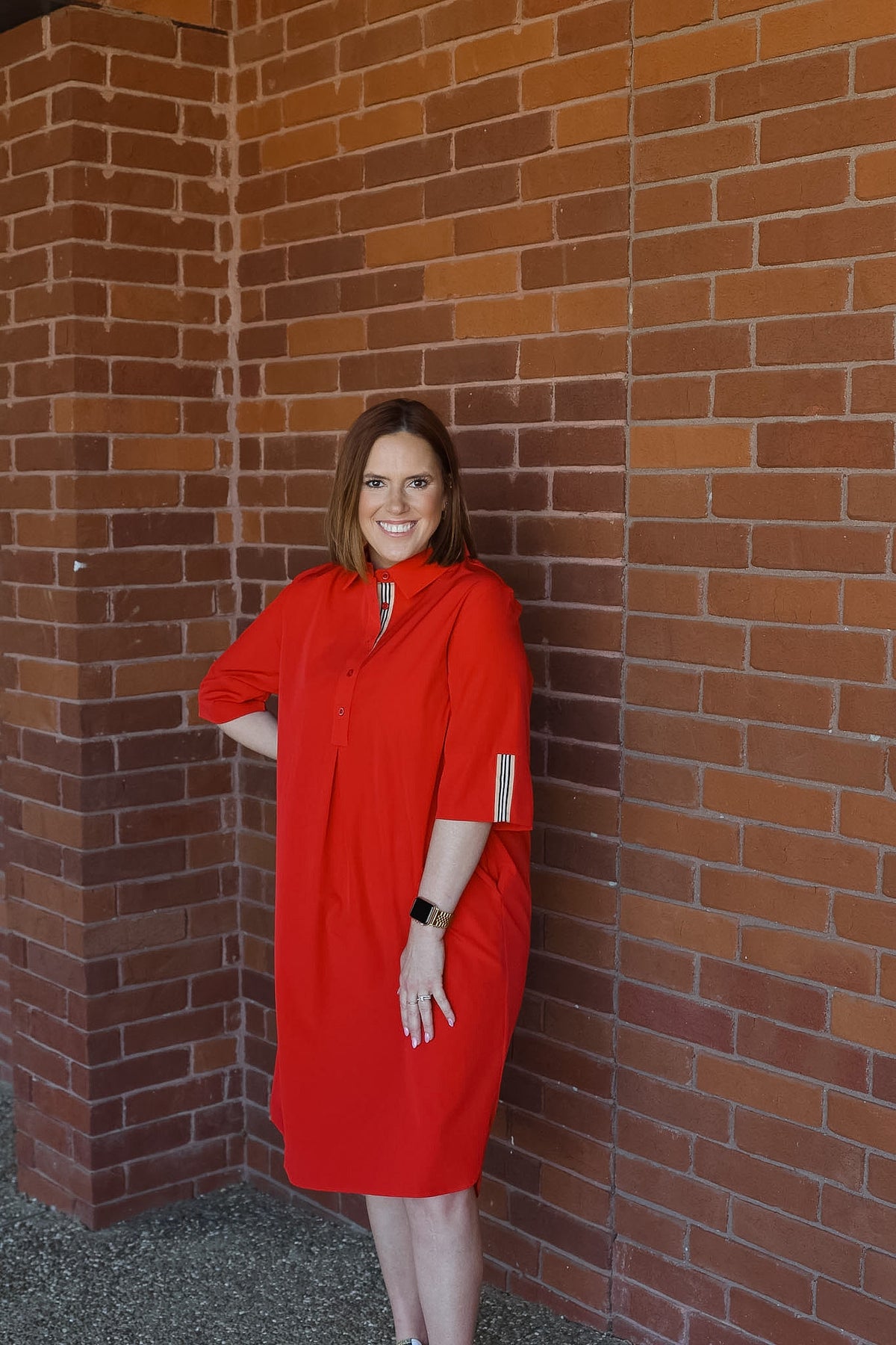 Wendi Woven Tunic Dress - Red
