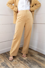 Azula High Rise Wide Leg Pants- Buckwheat