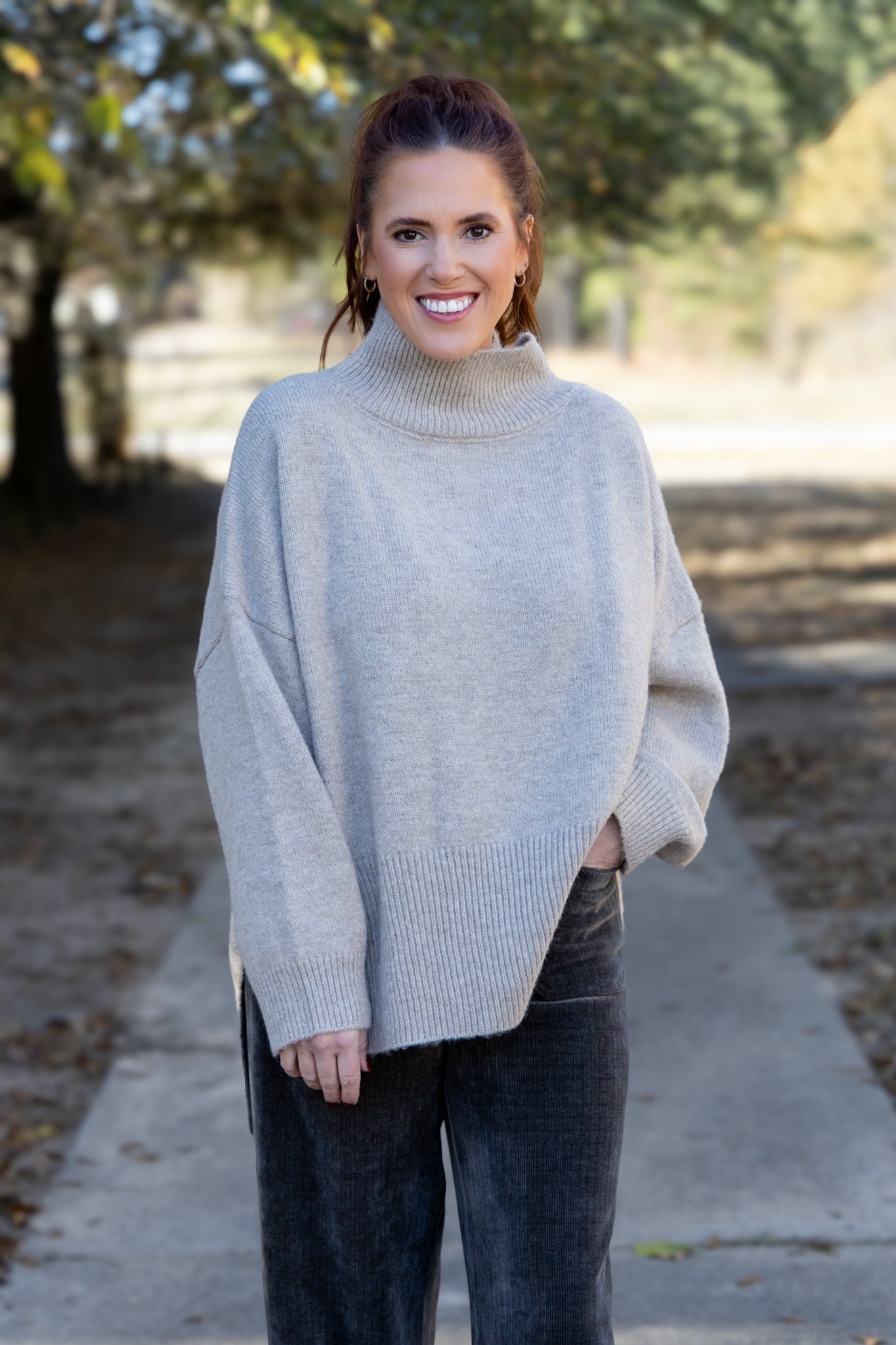 Mattie Oversized Sweater - Taupe