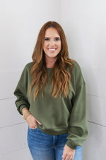 Pike Crop Pullover - Olive