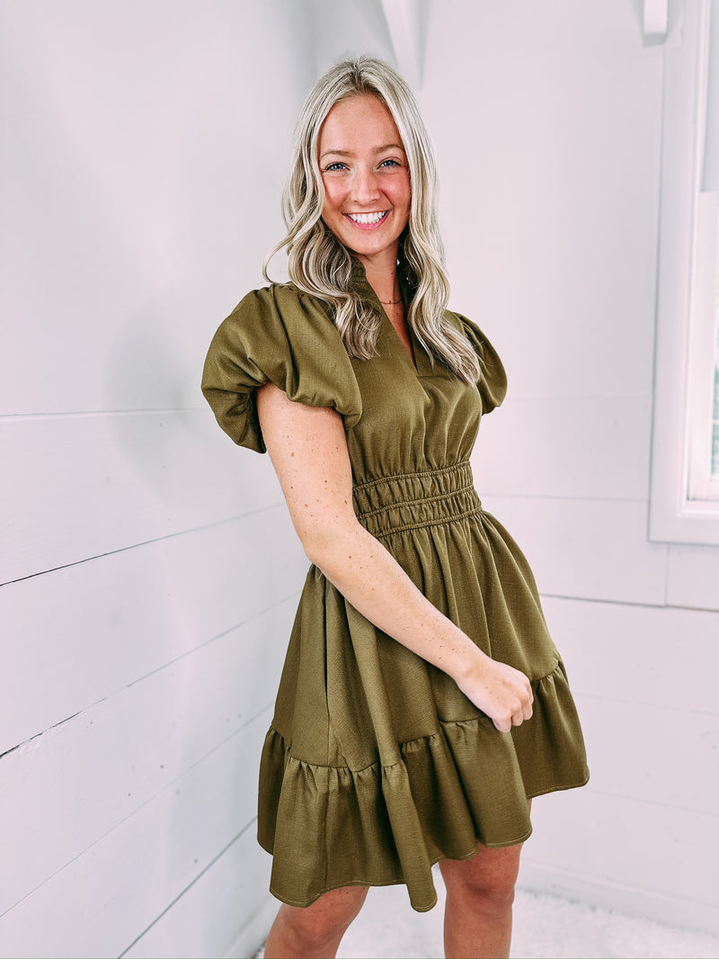 Along For The Ride Dress - olive