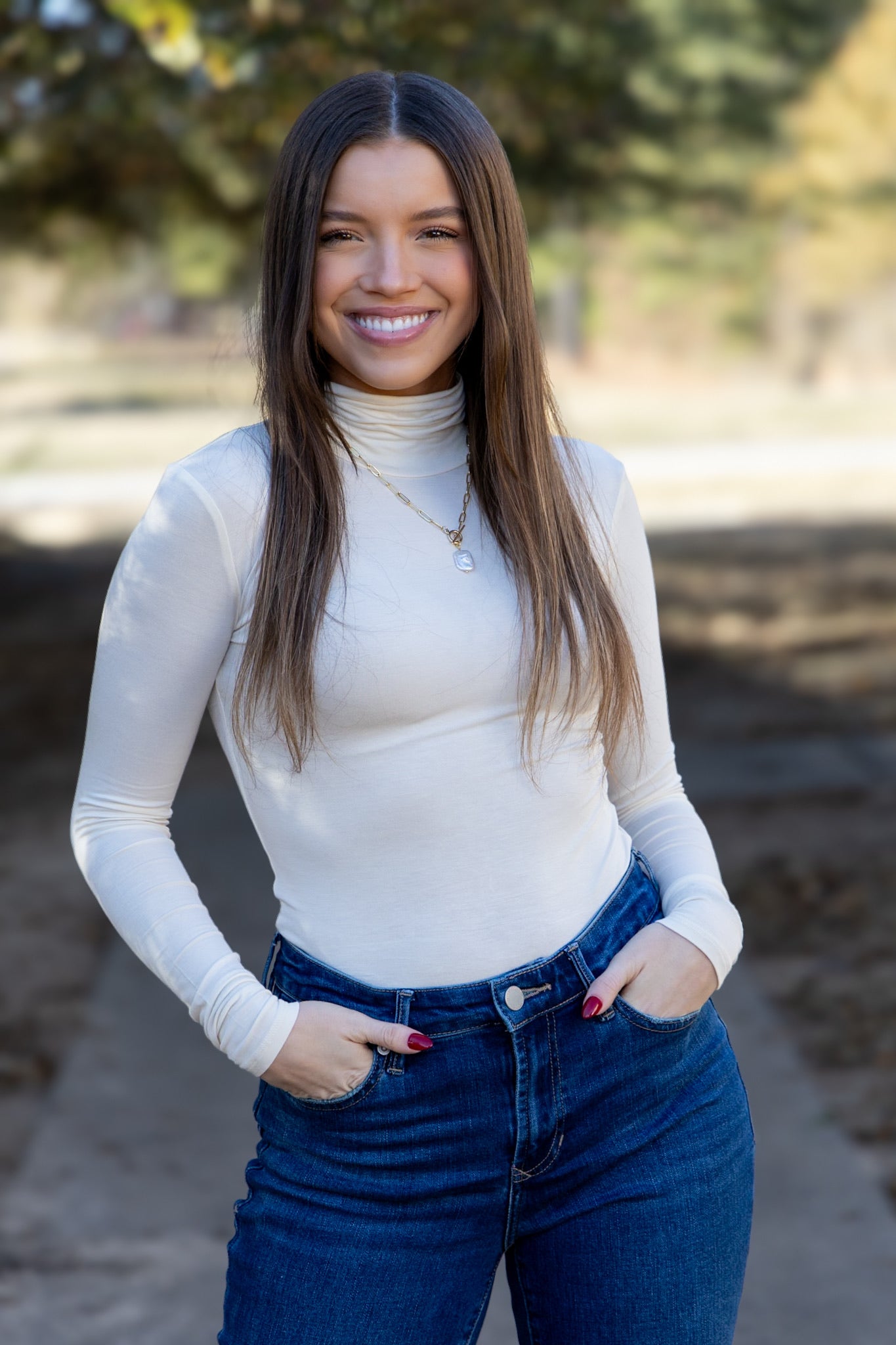 Turtleneck Bodysuit - Cream