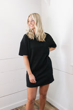 Textured Comfy Dress - Black