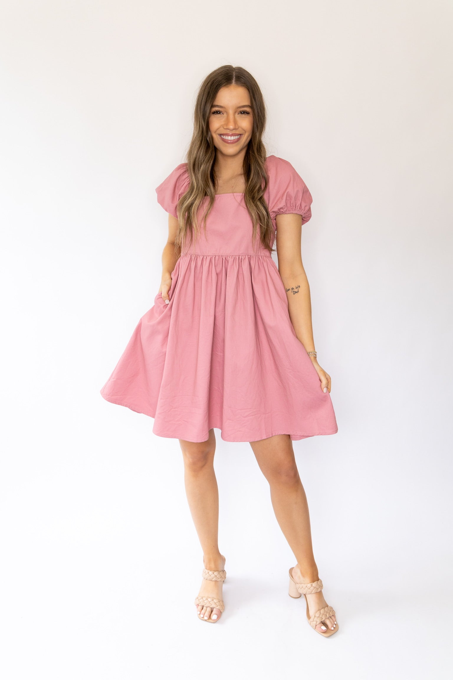 Bonnie Babydoll Dress - Rosie Pink