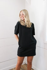 Textured Comfy Dress - Black