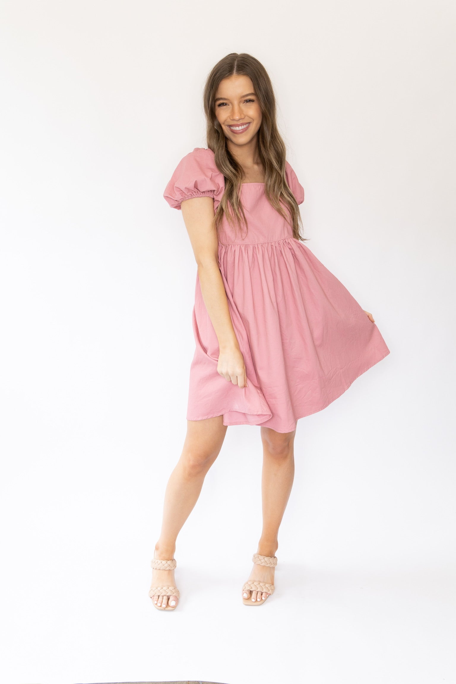 Bonnie Babydoll Dress - Rosie Pink