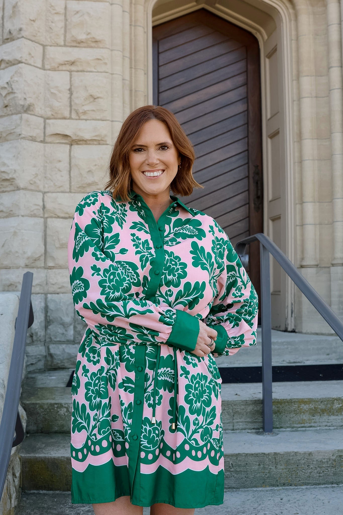 Jade Petals Shirt Dress