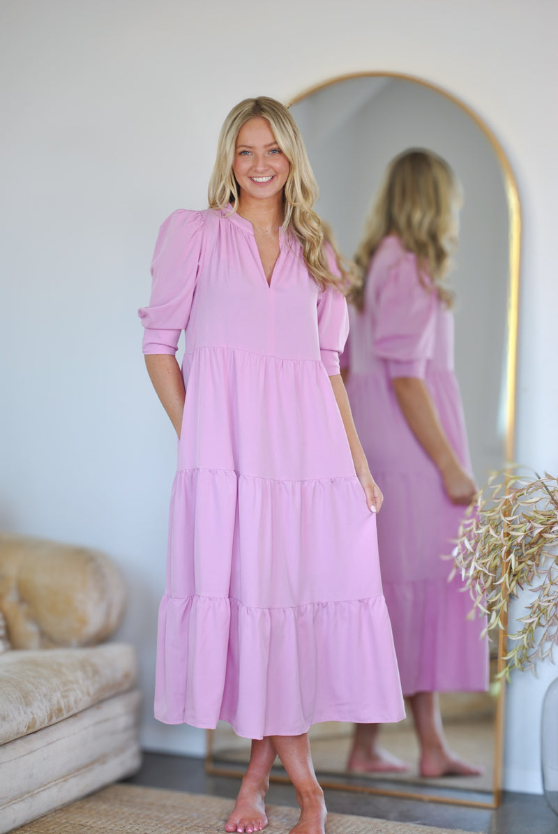 Adley Midi Dress - Pink