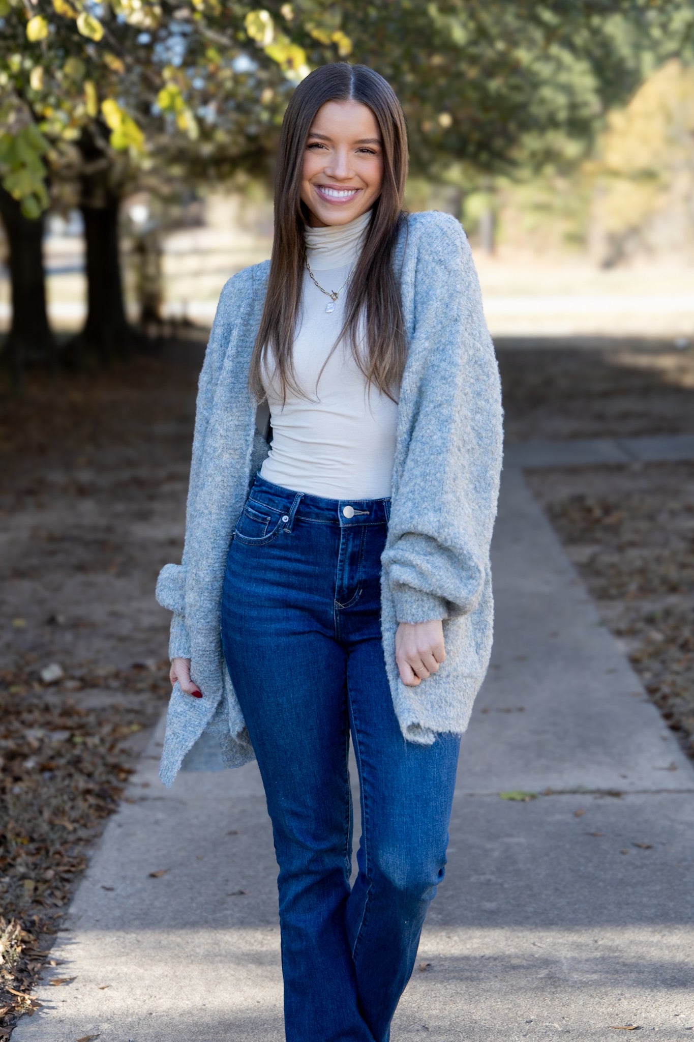 Astrid Button Down Cardigan - Blue Shadow