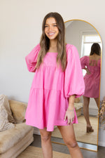 Charleston Babydoll Dress- Pink