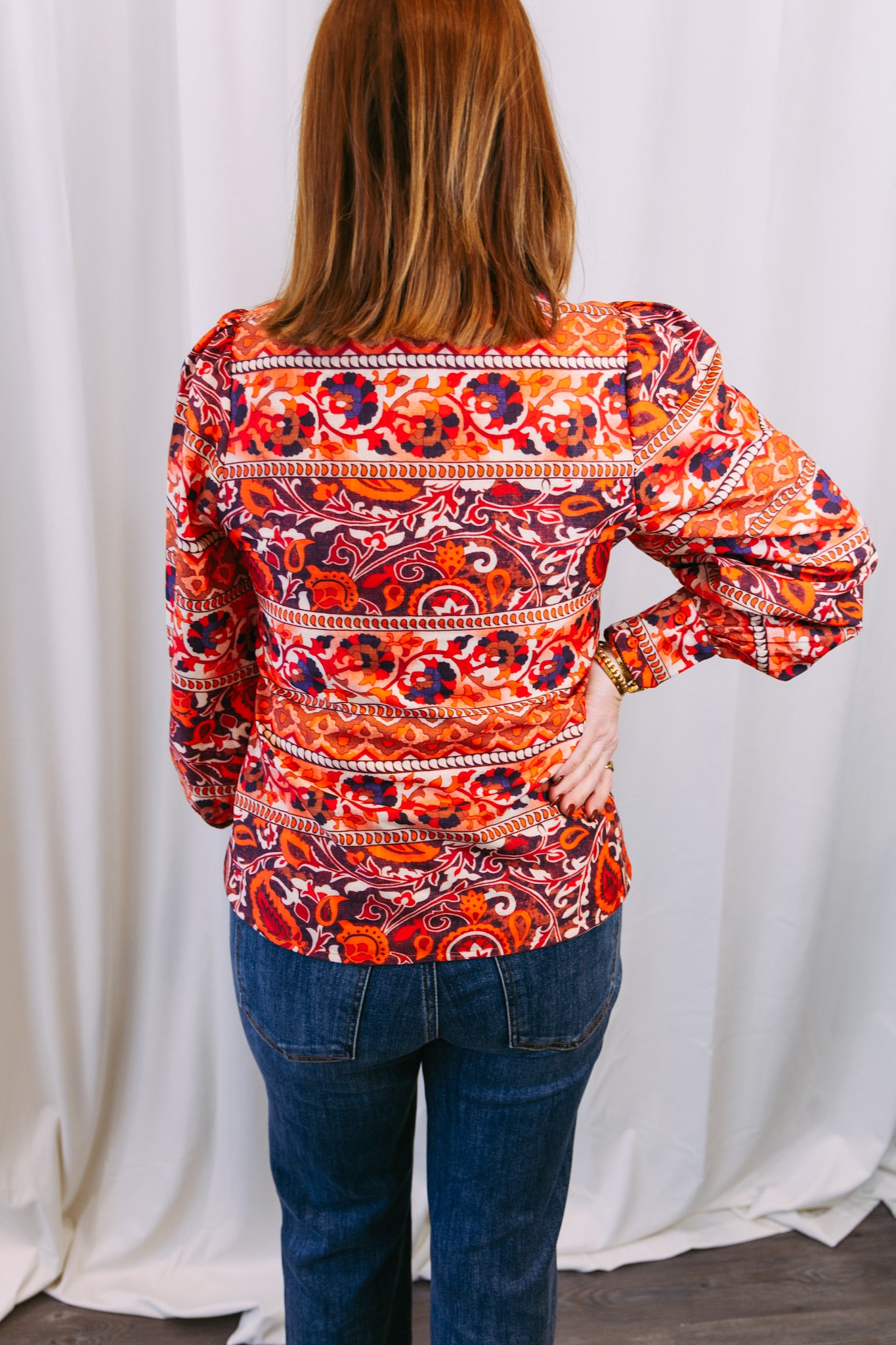 Spice Bazaar Tie Buttons Blouse