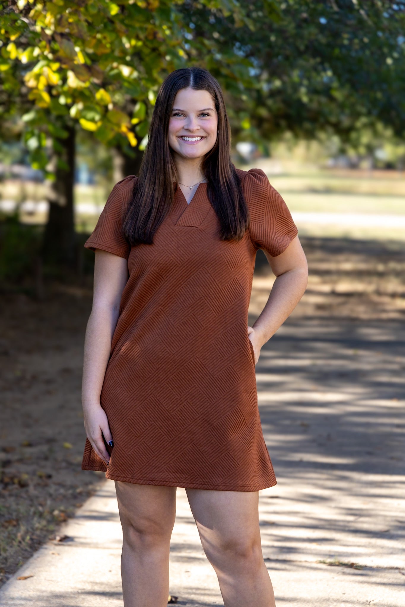 Rusty Textured Everyday Dress