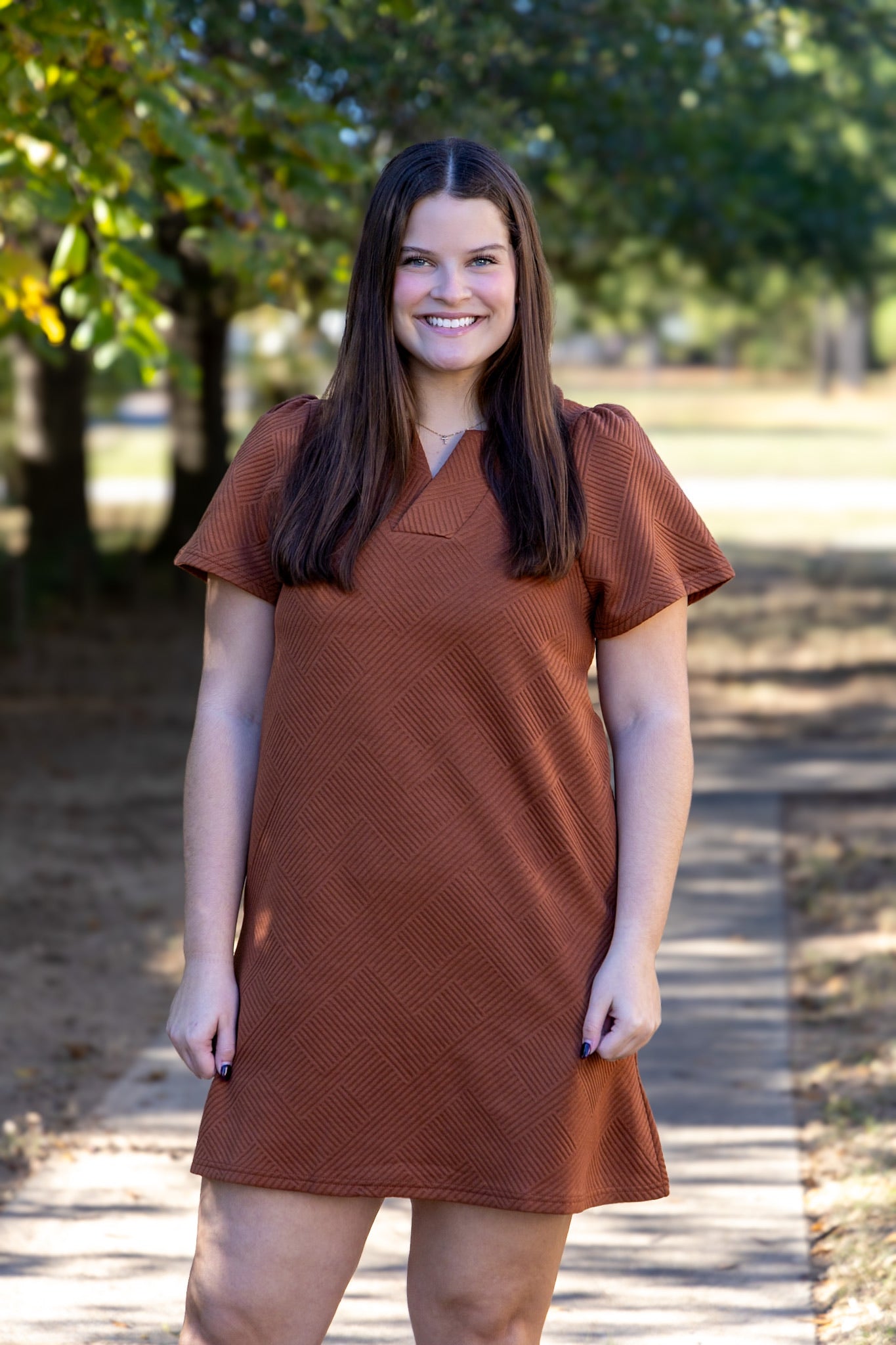 Rusty Textured Everyday Dress