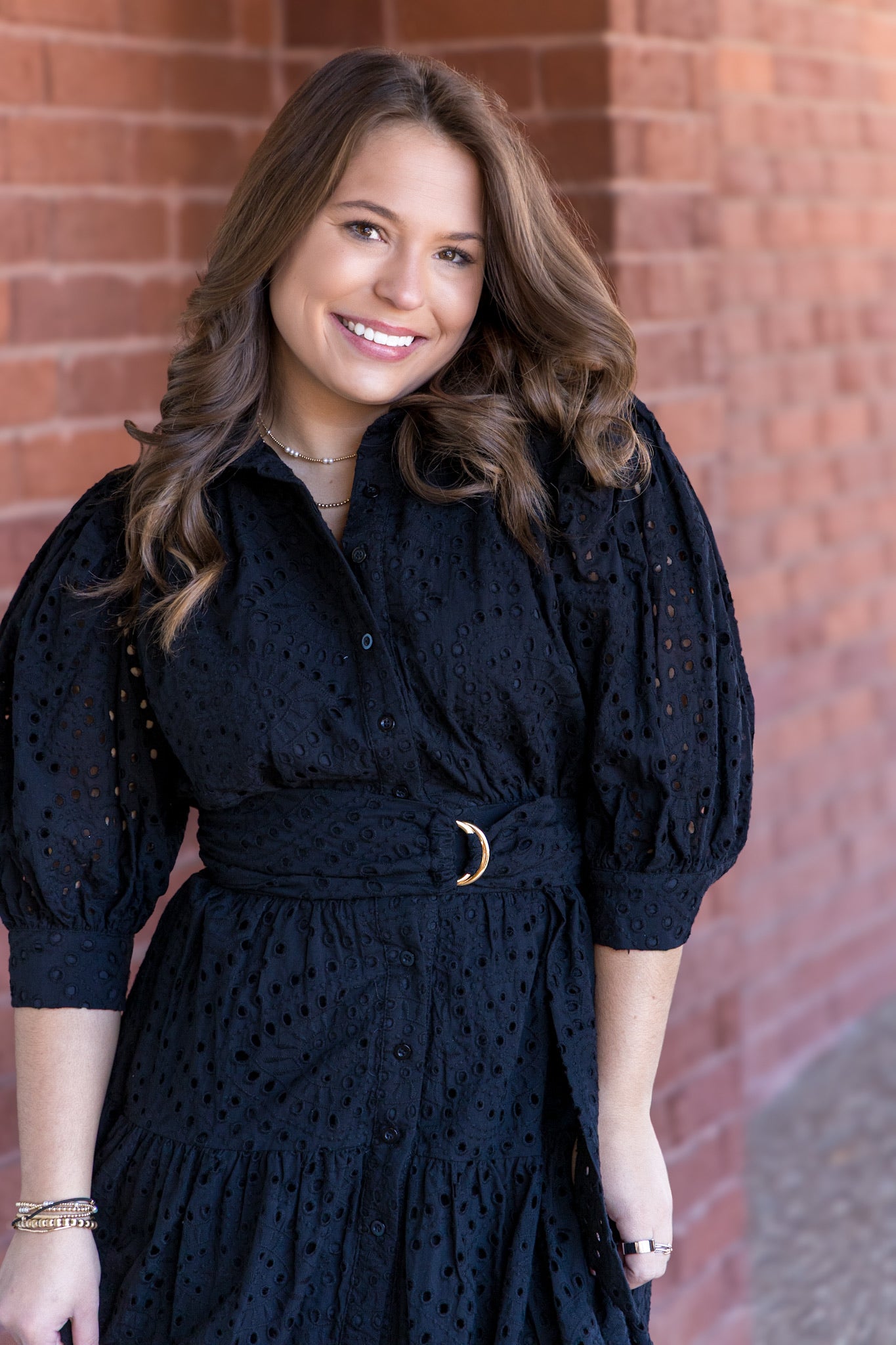 Yara Eyelet Dress - Black