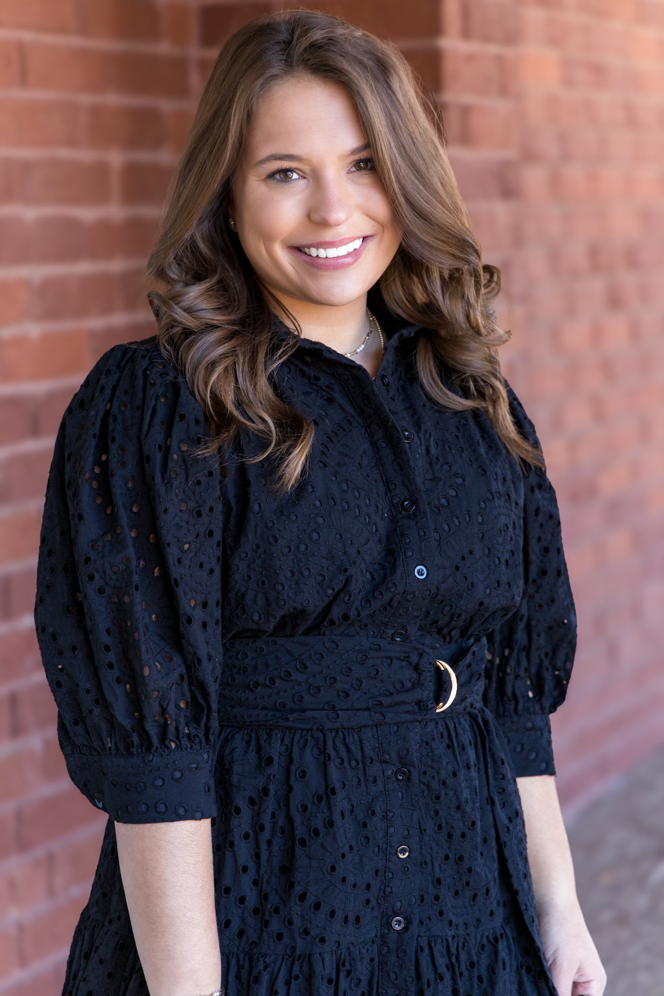 Yara Eyelet Dress - Black